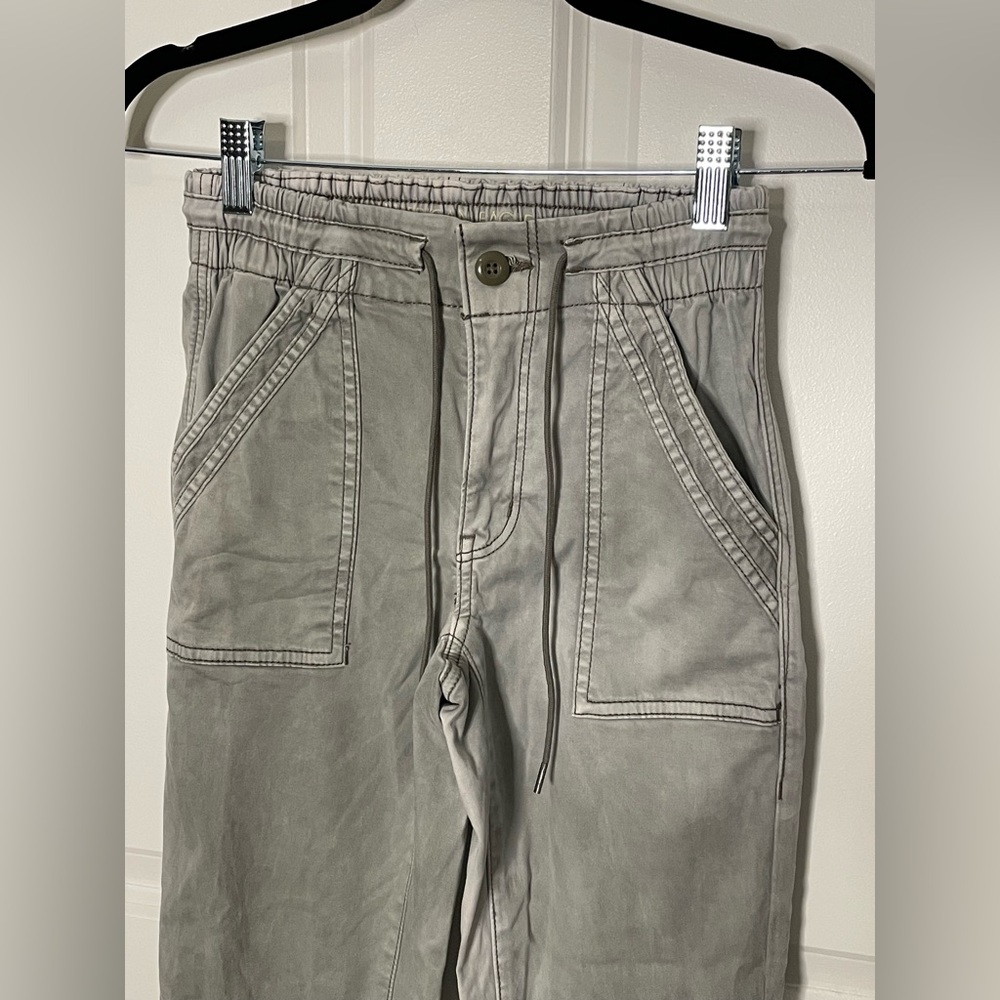 American Eagle Stretch Jogger Pants Size 0 Olive Utility High Rise